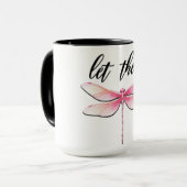 Mooie Inspirerende Libelle Quote Mok (Voorkant links)