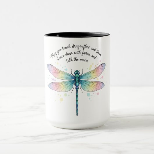 Mooie Inspirerende Libelle Quote Mok (Midden)