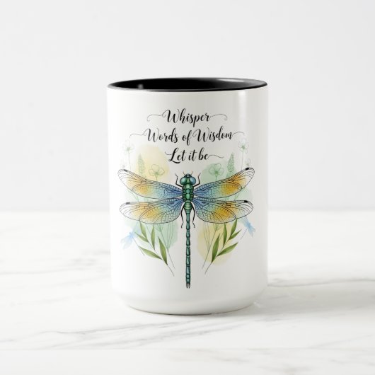 Mooie Inspirerende Libelle Quote Mok (Midden)