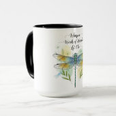 Mooie Inspirerende Libelle Quote Mok (Voorkant links)