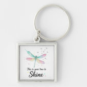 Mooie Inspirerende Libelle Quote Sleutelhanger (Voorkant)
