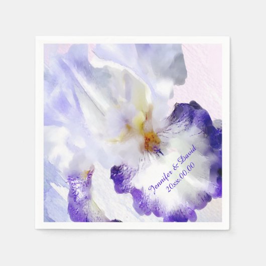 Mooie iris aangepaste papieren servetten (Voorkant)