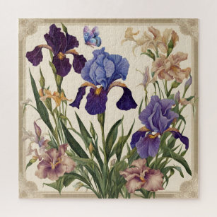 Mooie iris bloem bloeit legpuzzel