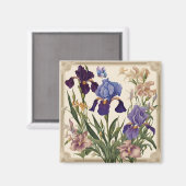 Mooie iris bloem bloeit magneet (Voorkant / Achterkant)