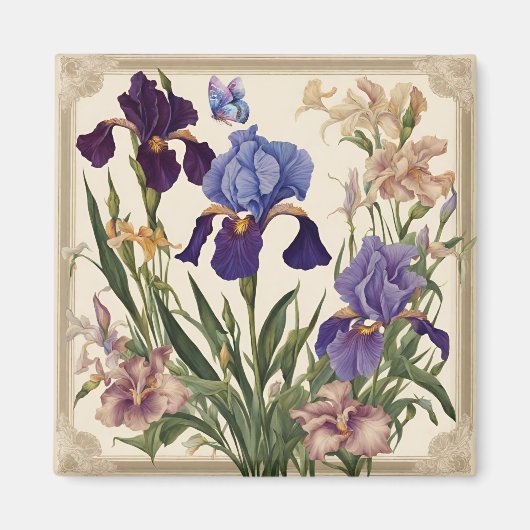 Mooie iris bloem bloeit magneet (Voorkant)