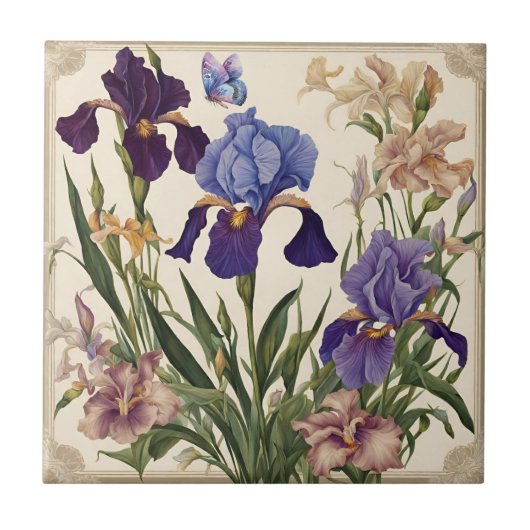 Mooie iris bloem bloeit tegeltje (Voorkant)