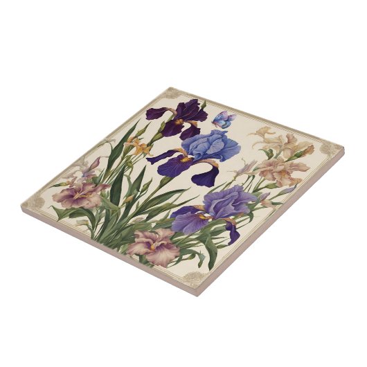 Mooie iris bloem bloeit tegeltje (Zijkant)