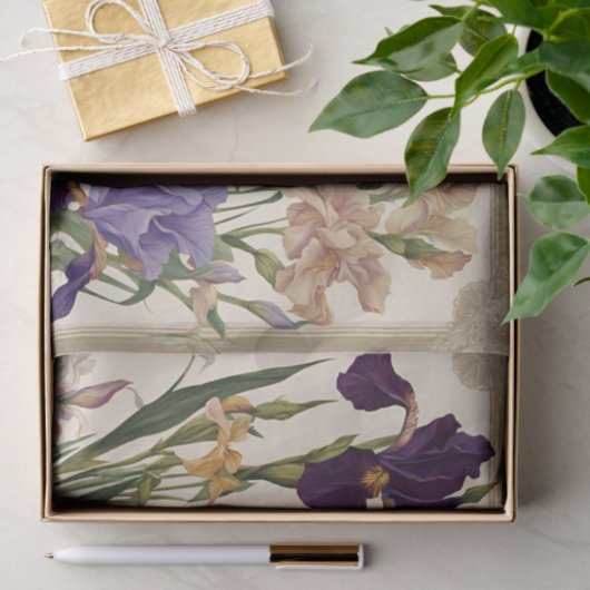 Mooie iris bloem bloeit tissuepapier (Geschenk)