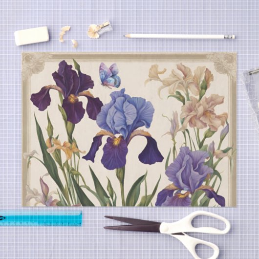 Mooie iris bloem bloeit tissuepapier (Craft)