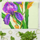 Mooie Iris Bloem Keuken Handdoek Spring (Gevouwen)