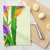 Mooie Iris Bloem Keuken Handdoek Spring (Quarter Fold)