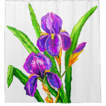 Mooie Iris Bloemen Douchegordijn
