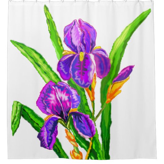 Mooie Iris Bloemen Douchegordijn (Voorkant)