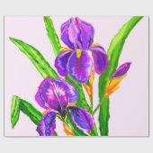 Mooie iris bloemen inpakpapier (Vlak)