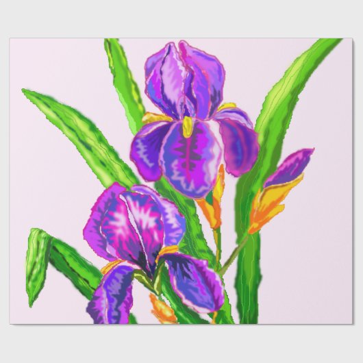 Mooie iris bloemen inpakpapier (Vlak)