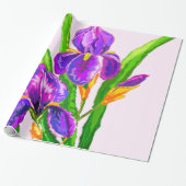 Mooie iris bloemen inpakpapier (Uitgerold)