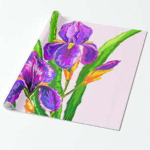 Mooie iris bloemen inpakpapier