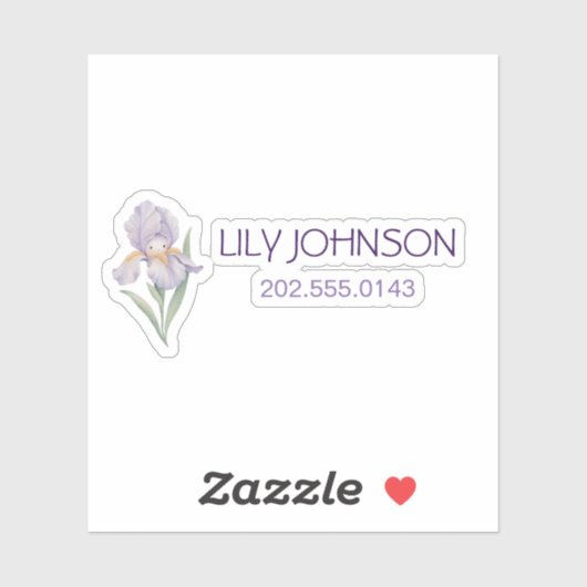 Mooie Iris Bloemen Kinderen School Naamlabels Sticker (Vel)