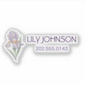 Mooie Iris Bloemen Kinderen School Naamlabels Sticker (Voorkant)