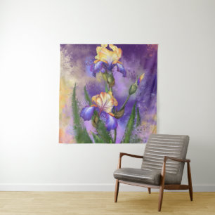 Mooie Iris bloemen tapijt Wandkleed