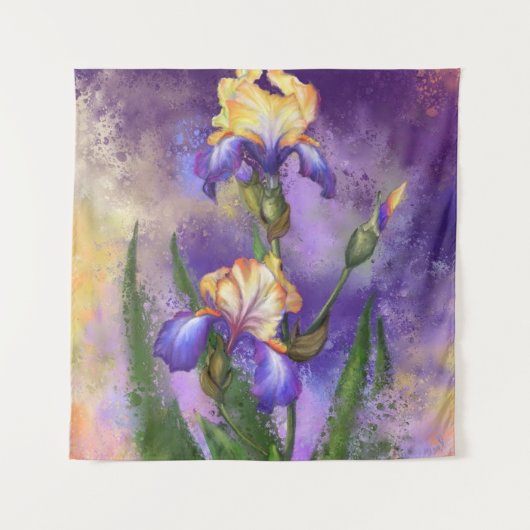 Mooie Iris bloemen tapijt Wandkleed (Voorkant)