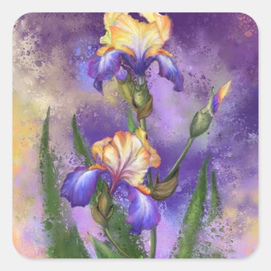 Mooie Iris Flowers Sticker Irissen (Voorkant)