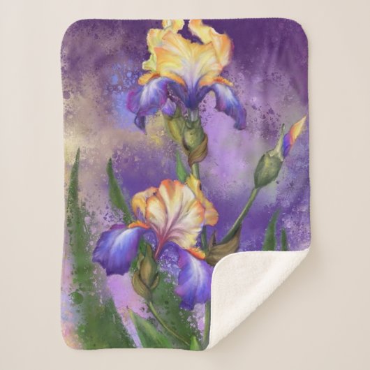 Mooie Iris-ventilator - gemanipuleerde kunstschild Sherpa Deken (Voorkant)