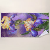 Mooie Iris-ventilator - gemanipuleerde kunstschild Strandlaken (Voorkant)