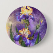 Mooie Iris-ventilator - Kunstschilderijen Ronde Button 7,6 Cm (Voorkant)