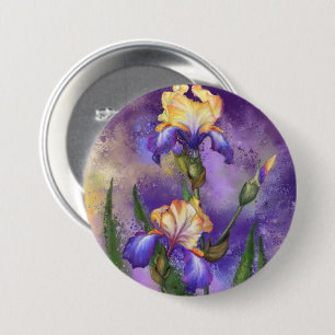 Mooie Iris-ventilator - Kunstschilderijen Ronde Button 7,6 Cm