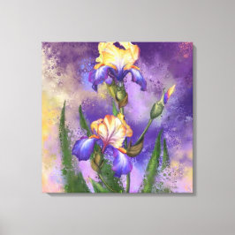 Mooie Iris-ventilator - Migned Painting Art Canvas Afdruk
