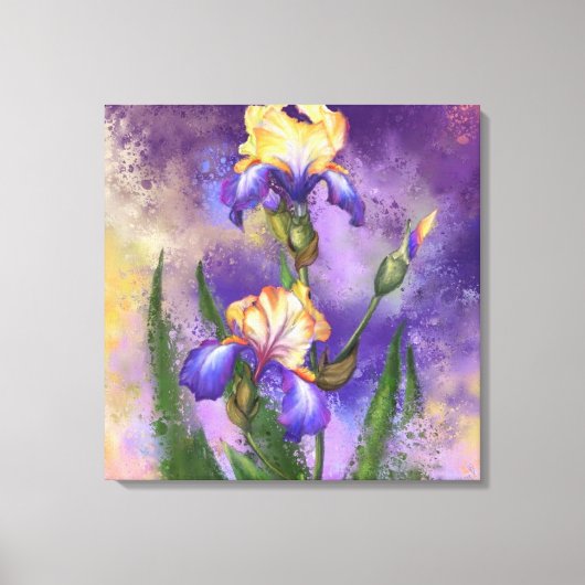 Mooie Iris-ventilator - Migned Painting Art Canvas Afdruk (Voorkant)