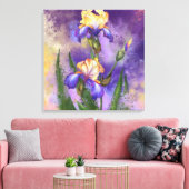 Mooie Iris-ventilator - Migned Painting Art Canvas Afdruk (Insitu (Woonkamer))