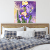 Mooie Iris-ventilator - Migned Painting Art Canvas Afdruk (Insitu (Slaapkamer))