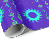 Mooie iriserende blauwe bloemenkunst olieverfschil cadeaupapier (Rol Hoek)