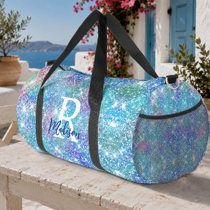 Mooie iriserende eenhoorn blauwe roze glitters mon plunjezak