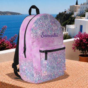 Mooie iriserende eenhoorn ombre glitters monogram bedrukte rugzak