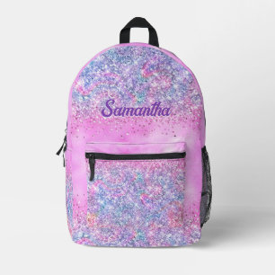 Mooie iriserende eenhoorn ombre glitters monogram  bedrukte rugzak