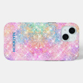 Mooie iriserende eenhoorn roze nepschitterende mon Case-Mate iPhone case (Achterkant (horizontaal))