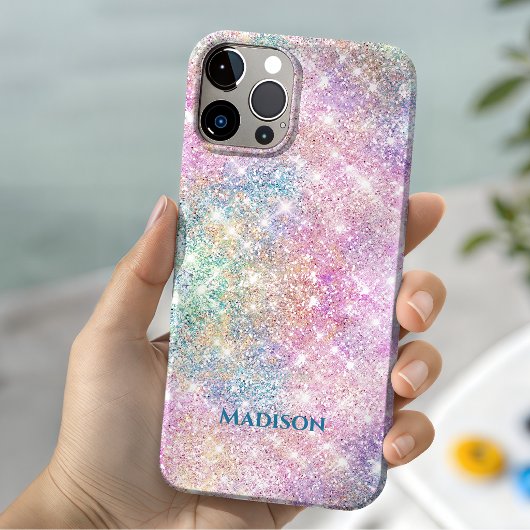 Mooie iriserende eenhoorn roze nepschitterende mon Case-Mate iPhone case