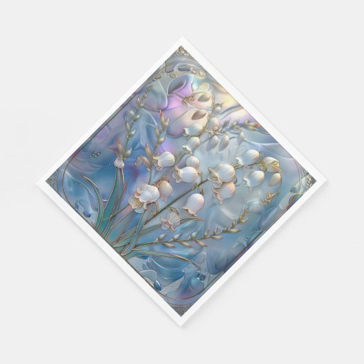 Mooie iriserende Lily of Valley reliëf glas Servet (Hoek)