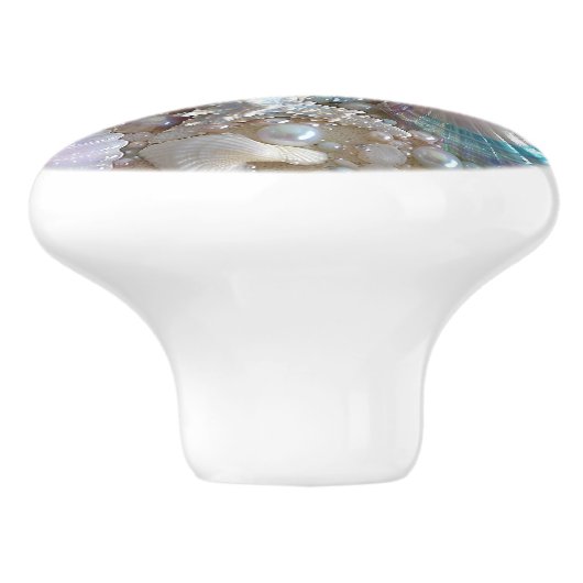 Mooie iriserende schelpen parels Zeesterren  Keramische Knop (Zijkant)