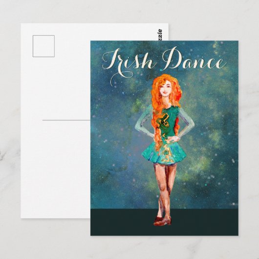 Mooie Irish Dancer Hard Shoe Dance Briefkaart (Voorkant / Achterkant)