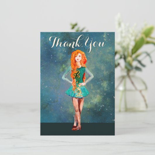 Mooie Irish Dancer Hard Shoe Dance Flat Bedankkaart (Staand voorkant)