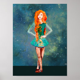Mooie Irish Dancer Hard Shoe Dance Poster