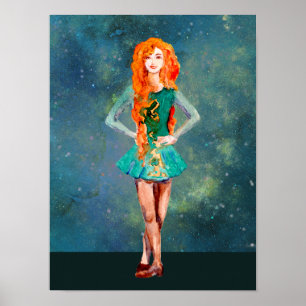 Mooie Irish Dancer Hard Shoe Dance Poster