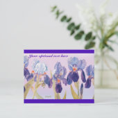 Mooie Irissen Waterverf Ansichtkaart Briefkaart (Staand voorkant)