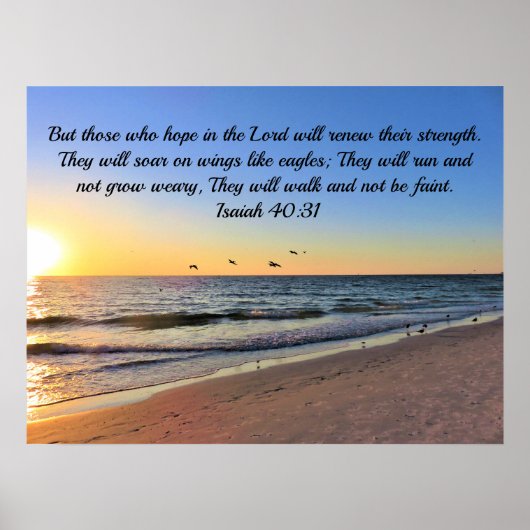 Mooie Isaiah 40:31 Early Morning Sunrise Poster (Voorkant)