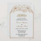 Mooie islamitische decoratie moslim bruiloft kaart (Voorkant / Achterkant)