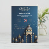 Mooie islamitische huwelijksuitnodiging kaart (Staand voorkant)